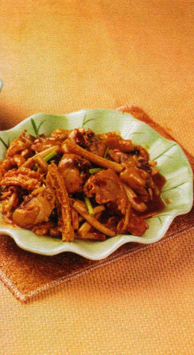 茶树菇腐竹炖鸡